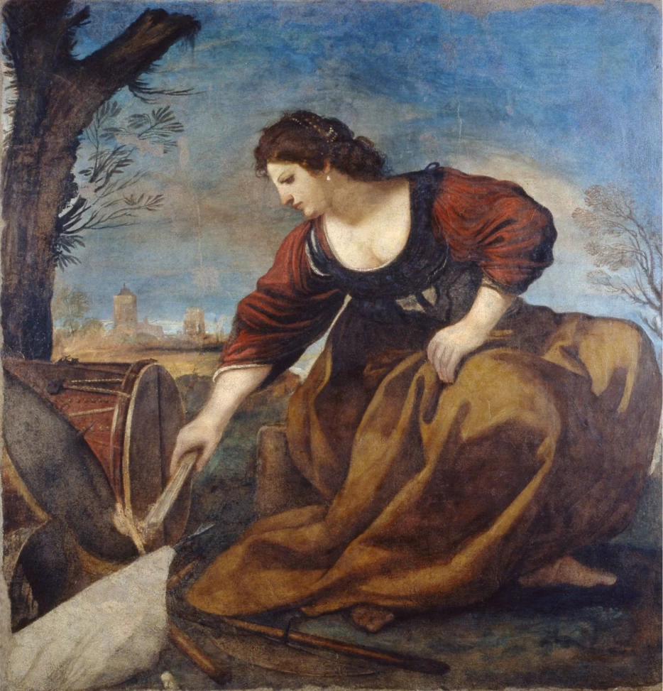 Giovanni Francesco Barbieri, il Guercino - 343, Allegoria della Pace che brucia gli strumenti della guerra, Galleria Estense, Modena